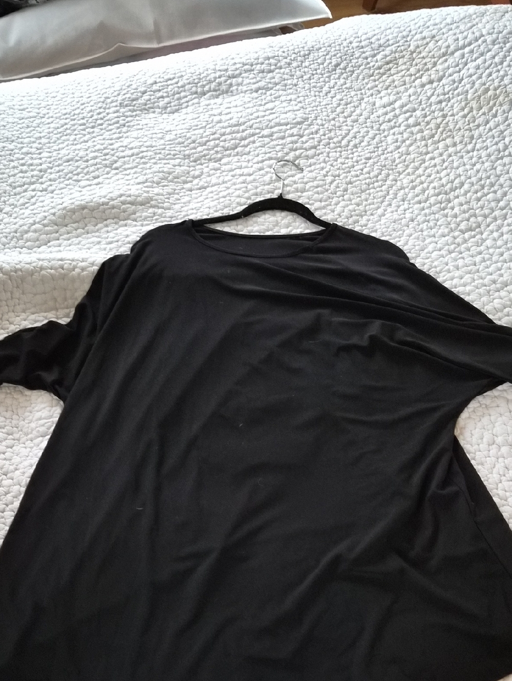 Black Women's Jersey Top - Classic Crew Neck